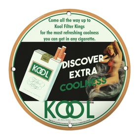 Rare Unique 8" Kool Porcelain Sign - Iconic Retro Design for Collectors