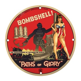 Rare Unique 8-Inch Porcelain Sign: Vintage Bombshell Design for Collectors