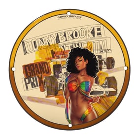Unique 8" Porcelain Sign ? Donny Brooke Continental Grand Prix Art