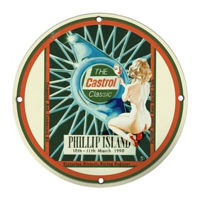 Vintage 8-in Porcelain Castrol Classic Sign - Unique Racing Memorabilia