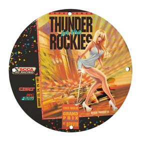 Rare Vintage 8" Porcelain Sign ? Thunder in the Rockies Grand Prix of Denver 1991
