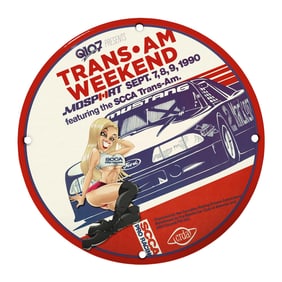 Rare 8" Vintage Porcelain Sign - Trans Am Weekend Showcase 1990 - Unique Design!
