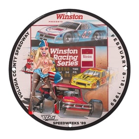 Rare Vintage 8" Porcelain Sign: Winston Racing Series Limited Edition D?cor