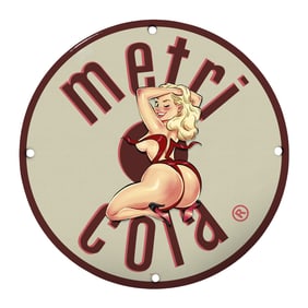 Rare 8" Vintage Porcelain Sign with Unique Design ? Ideal for Collectors and Decor