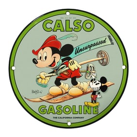 Rare Unique 8" Porcelain Sign Featuring Vintage Mickey Mouse Design for Collectors