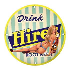 Unique 8" Vintage Porcelain Hires Root Beer Sign ? Rare Collectible Decor