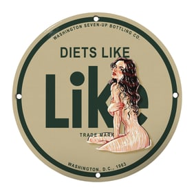 Vintage 1963 Diets Like 8" Porcelain Sign - Unique Collectible Art Decor