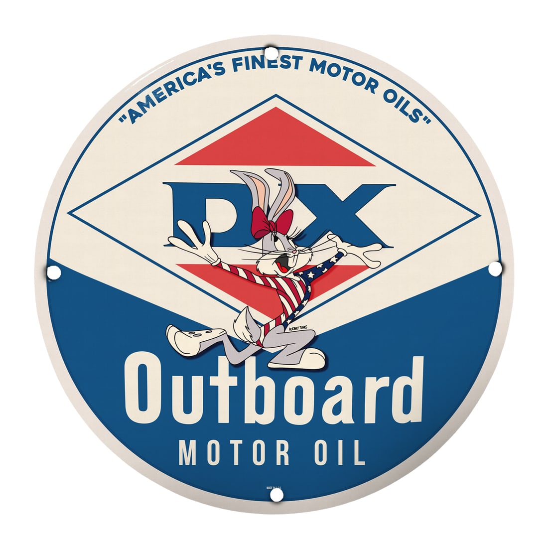 Rare 8-Inch Porcelain Sign Featuring Vintage DX Outboard Motor Oil Design: Discover a stunning piece of automotive advertising history with this rare 8-inch porcelain sign showcasing the iconic DX Outboard Motor Oil design. Combining nostalgia with collectibility, this uniqu