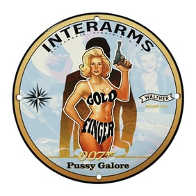 Rare 8" Porcelain Sign: Unique Vintage Design Celebrating 007 and Iconic Characters