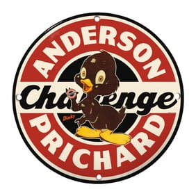 Rare Unique 8" Porcelain Sign Featuring Dinky the Duck - Vintage Collector's Item