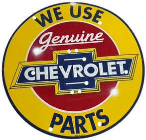 Genuine Chevrolet Parts Porcelain Neon Skin Sign - A Vibrant Statement Piece