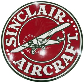 Sinclair Aircraft Porcelain Neon Skin Sign - Vintage Aerial Advertising with Stunning Imagery