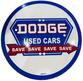 Dodge Used Cars Porcelain Neon Skin Sign ? Eye-Catching Vintage Decor