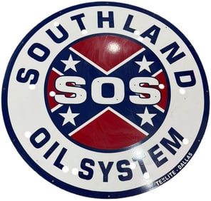 Eye-Catching Southland Oil System Neon Skin Porcelain Sign - Vintage Design