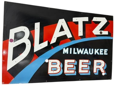 Vibrant Blatz Beer Neon Skin Porcelain Sign ? Eye-Catching Bar Decor