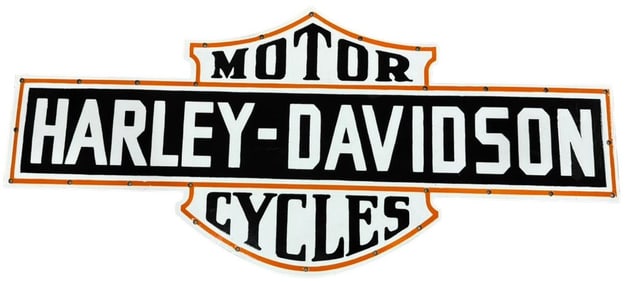 Harley-Davidson Neon Skin Porcelain Sign - Iconic Motorcycle Display for Collectors