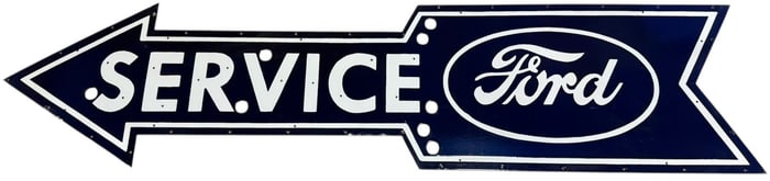 Ford Service Porcelain Neon Skin Sign with Iconic Arrow Design