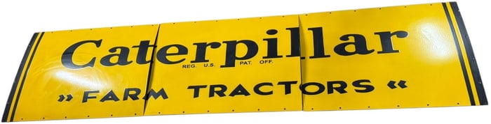 Caterpillar Farm Tractors Porcelain Neon Skin Sign - Three Piece Sign Eye-Catching and Iconic