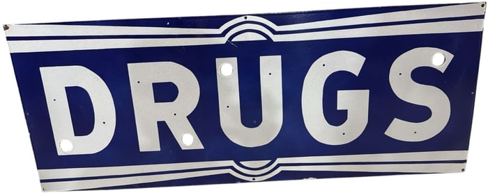 Neon Skin Sign - DRUGS - Eye-Catching Porcelain Art