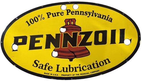 Pennzoil 100% Pure Pennsylvania Sign - A Bright Addition to Any Collection