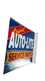 Vintage Auto-Lite Porcelain Service Parts Flnage Sign - Unique Collectible for Auto Enthusiasts