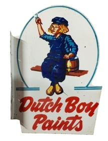 Vintage Dutch Boy Paints Porcelain Flange Sign: A Collectible Treasure for Paint Enthusiasts