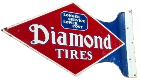 Vintage Diamond Tires Porcelain Flange Sign ? A Collector's Dream