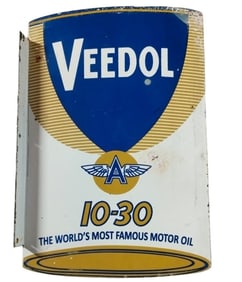 Veedol Motor Oil Porcelain Flange Sign - Classic Vintage Automotive Decor