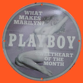 Vintage Playboy Porcelain Sign: Marilyn Monroe Tribune - A Collector's Dream