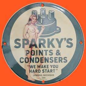 Vintage Elvis Presley Hound Dog Porcelain Sign - Captivating Collectible Artwork