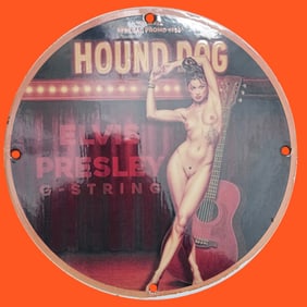 Vintage Porcelain Sign: Throbbing Carburetors - Automotive Art with Nostalgic Charm