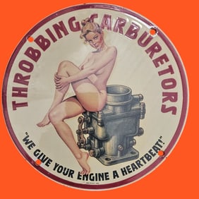 Vintage Velvet Clutch Girls Porcelain Sign - Automotive Nostalgia Artwork