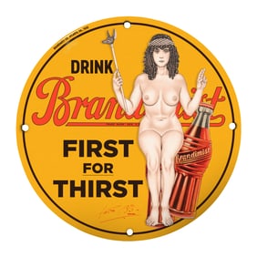 Vintage 8-Inch Porcelain Sign - Drink Brandmist: A Unique Collectible for Thirst Quenchers
