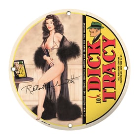 Vintage 8-Inch Porcelain Dick Tracy Sign Featuring a Classic Illustration