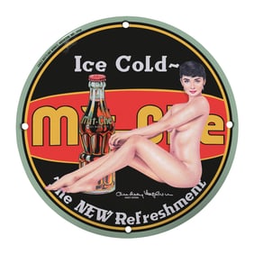 Vintage 8-Inch Porcelain Sign - Iconic Mit-Che Ice Cold Refreshment