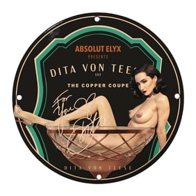 Dita Von Teese Collectible 8-Inch Porcelain Sign ? Unique Bar Decor & Art