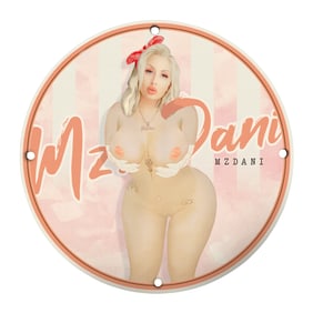 Stylish 8-Inch Porcelain Sign Featuring Pop Art Design by MzDani