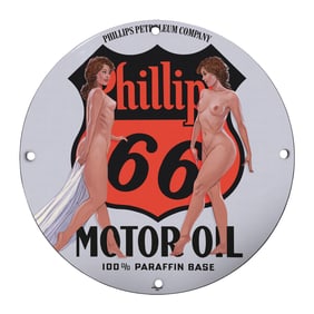 Vintage Phillips 66 Porcelain Sign - Classic Motor Oil Advertising D?cor