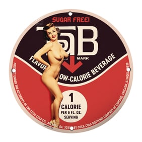 Vintage 8-Inch Porcelain Sign - Sugar Free Low-Calorie Beverage Advertisement