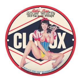 Vintage 8" Porcelain Sign: Bette Page's Snow White and the Seven Dwarfs Collectible