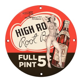 Vintage 8-Inch Porcelain High Rock Root Beer Sign - Cyd Charisse Art