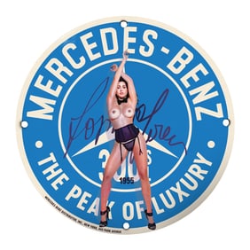 Vintage Porcelain Mercedes-Benz Sign - 8 Inch Collectible Luxury Art Piece
