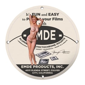 Vintage 8-Inch Porcelain EMDE Sign - Marilyn Monroe Inspired Collectible Art