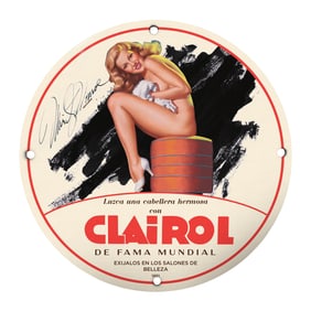 Vintage 1951 ClairoL Porcelain Sign ? Iconic Beauty & Haircare Advertisement
