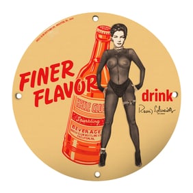 Vintage 1949 Porcelain Sign - Hazle Club Finer Flavor Drink Collectible