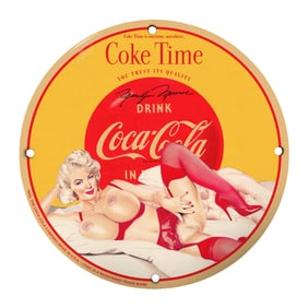 Vintage Marilyn Monroe Coke Time Porcelain Sign - Retro Collectible Decor