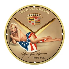 Vintage Marilyn Monroe Cadillac Porcelain Sign - Iconic 8-Inch Art Decor