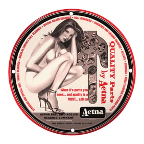 Vintage Porcelain Pin-Up Girl Sign - Unique 8 Inch Quality Parts Decor