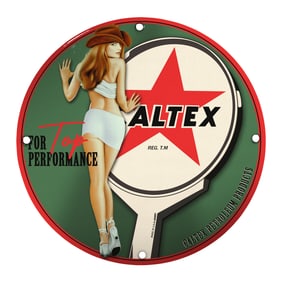 Vintage Style Porcelain Pin-Up Girl 8-Inch Sign - Unique Retro Decor for Collectors