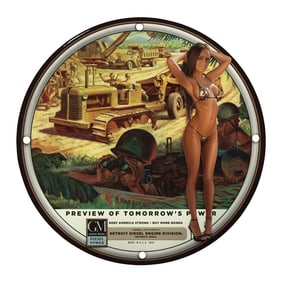 Unique 8-Inch Porcelain Pin-Up Girl Sign - Vintage Inspired Art for Collectors